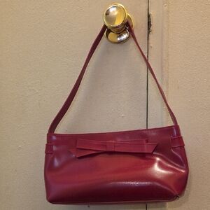 Furla Cherry Red Bow Shoulder Bag
